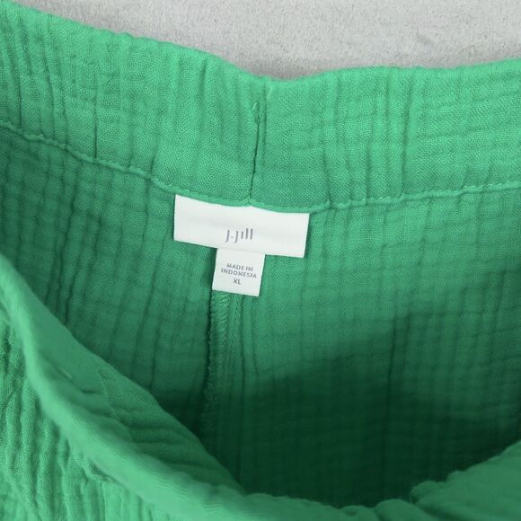 J Jill Shorts Womens XL Kelly Green Crinkle Gauze Coastal Casual Resort Vacation - Picture 5 of 14